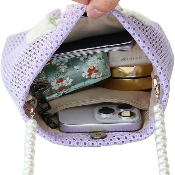 Crossbody Bag for Women & Girls - Small Mesh Purse Wallet with Original Design, - Picture 4 of 9